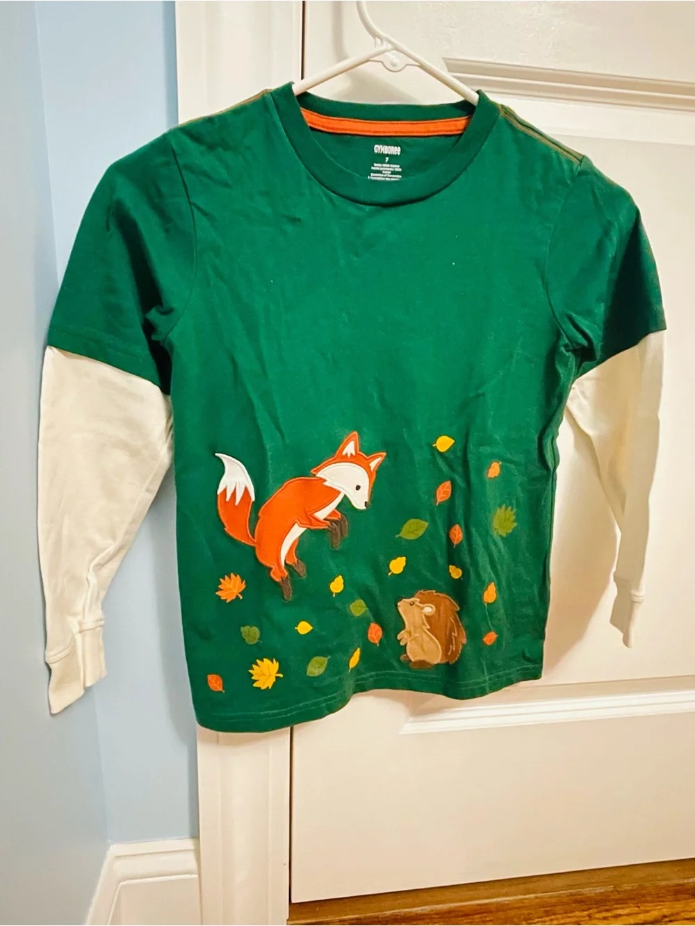 Gymboree Green Fox & Hedgehog Layered-Look Shirt